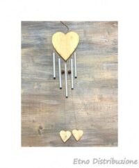 CAMPANA A VENTO CUORE LEGNO PIATTO