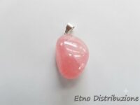 CIONDOLO BURATTATO QUARZO ROSA