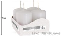 SET 4 MOCCOLI BIANCHI CM. 6X4