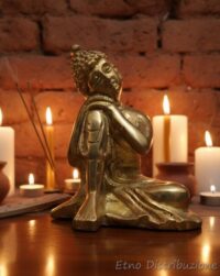 STATUA IN BRONZO BUDDHA PENSANTE CM. 10