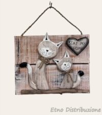 QUADRETTO LEGNO GATTINI 30X24