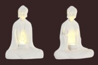 BUDDHA BIANCO RESINA LUMINOSO CM. 15