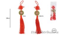 AMULETO FENG SHUI CON MONETA CM. 28