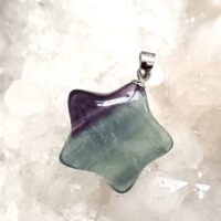 CIONDOLO STELLA FLUORITE GANCIO ARGENTO