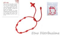 BRACCIALE ROSSO 7 NODI CON CROCE