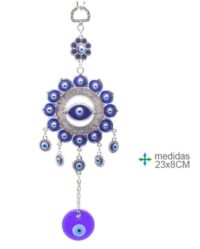 AMULETO VETRO E METALLO OCCHIO TURCO CM. 23