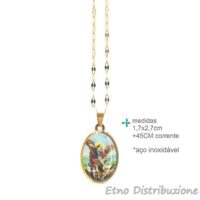COLLANA ACCIAIO CON CIONDOLO SAN MICHELE