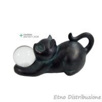 GATTO NERO CON SFERA DI CRISTALLO